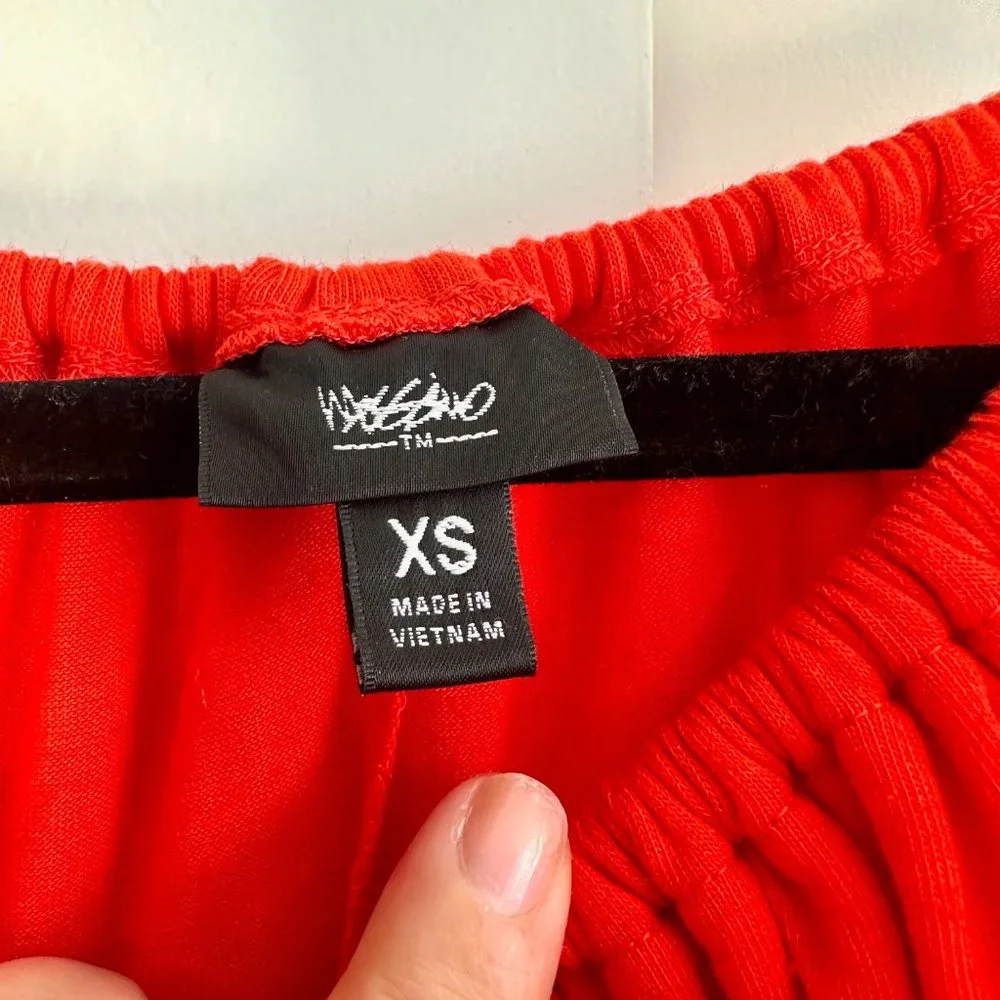 Red Off Shoulder Ruffle Blouse XL